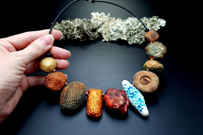 Polymer Clay Necklace "Miss Flintstone" Necklace SweetyBijou Jewelry   