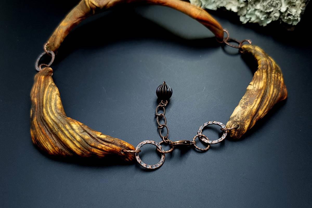 Polymer Clay Necklace Driftwood Necklace SweetyBijou Jewelry   