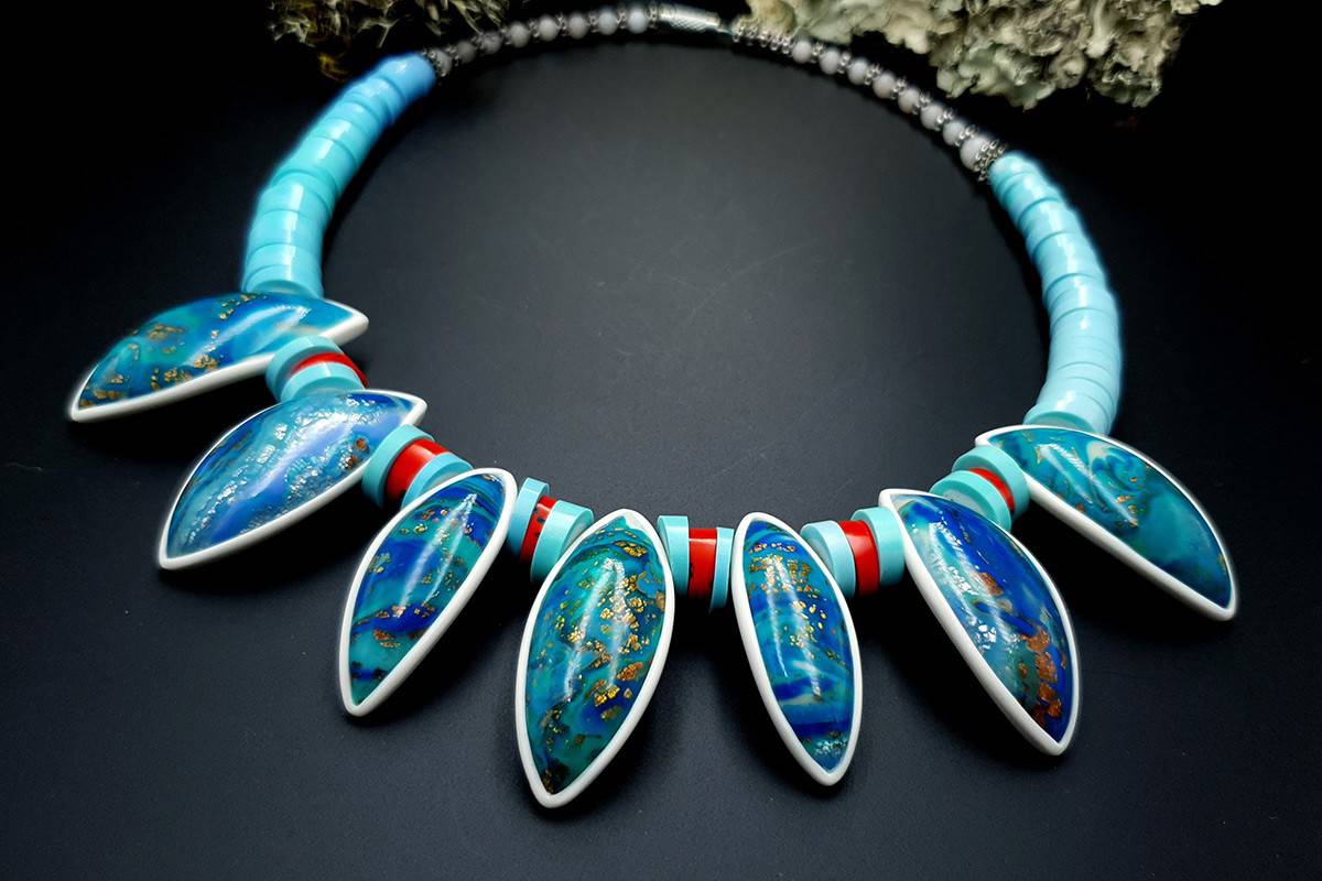 Polymer Clay Necklace #18 Necklace SweetyBijou Jewelry   