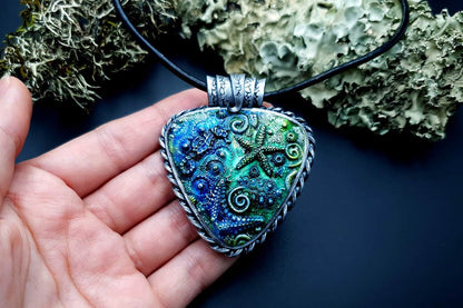 Polymer clay Pendant "Under the Sea" Pendant SweetyBijou Jewelry   