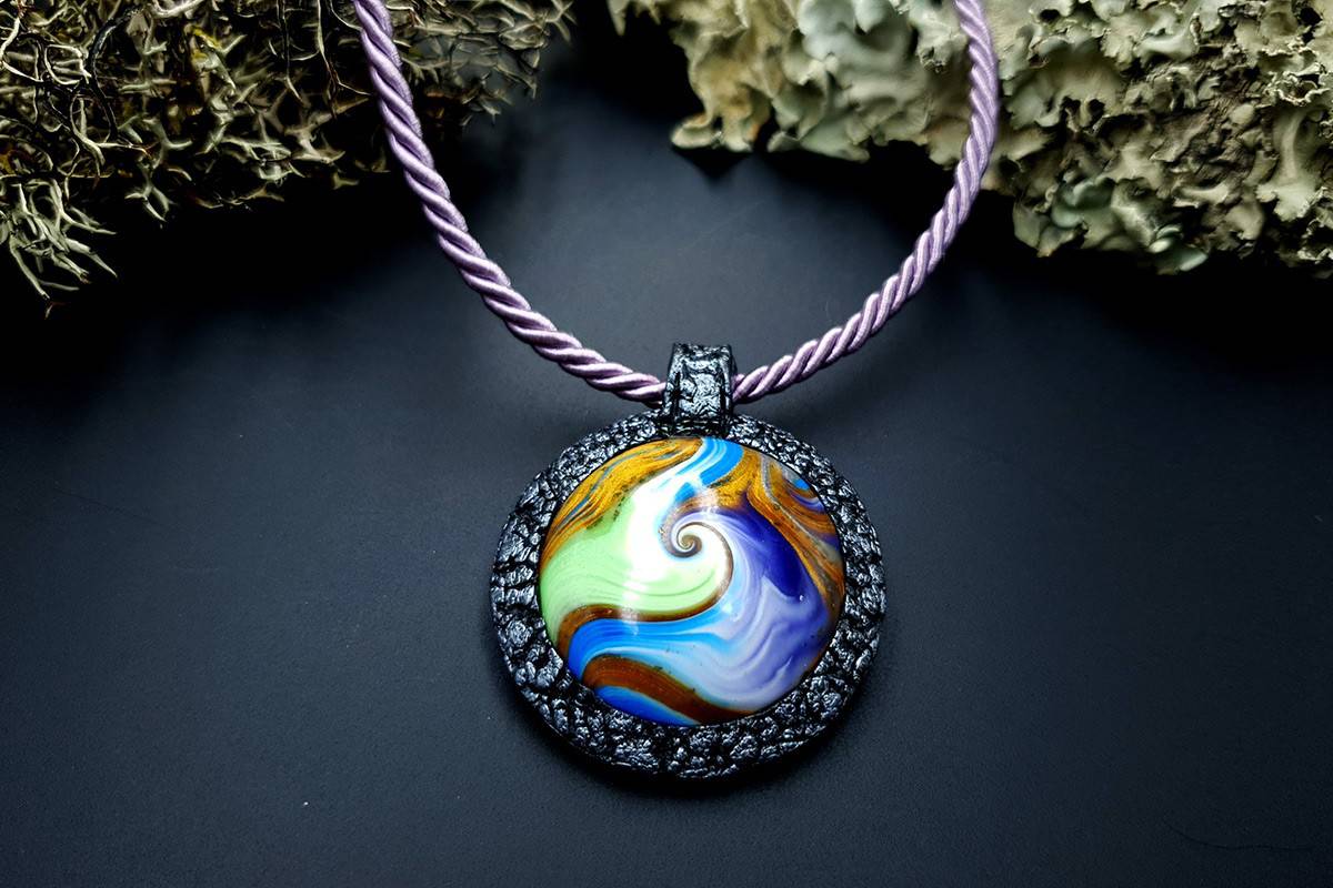 Polymer clay Pendant Photo Frame Pendant SweetyBijou Jewelry   
