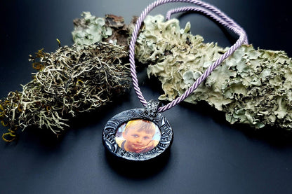 Polymer clay Pendant Photo Frame Pendant SweetyBijou Jewelry   