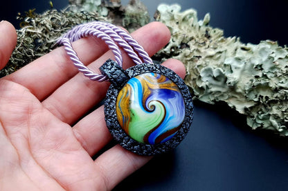 Polymer clay Pendant Photo Frame Pendant SweetyBijou Jewelry   