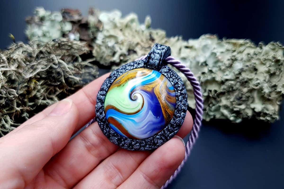 Polymer clay Pendant Photo Frame Pendant SweetyBijou Jewelry   