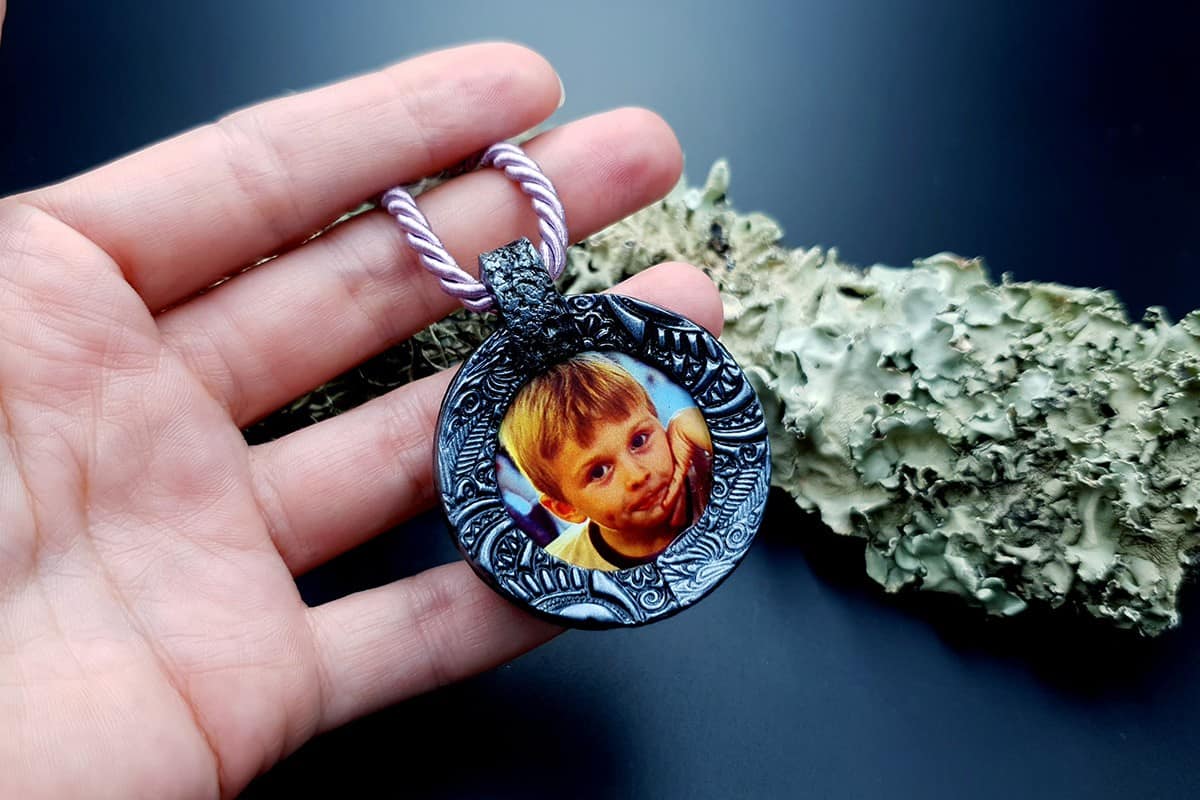 Polymer clay Pendant Photo Frame Pendant SweetyBijou Jewelry   