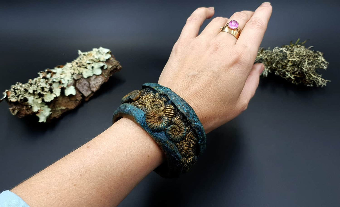Fossilized Treasure Bracelet Cuff Bracelet SweetyBijou Jewelry   