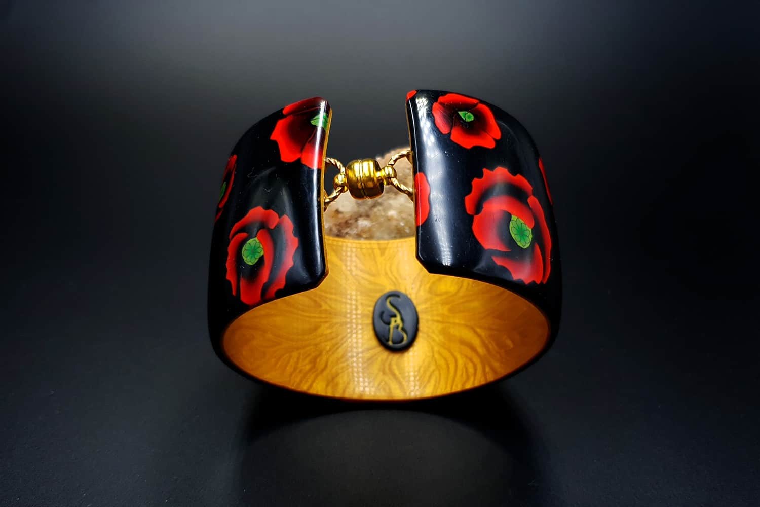 Poppy Flowers Bracelet Cuff Bracelet SweetyBijou Jewelry   