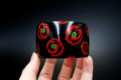 Poppy Flowers Bracelet Cuff Bracelet SweetyBijou Jewelry   