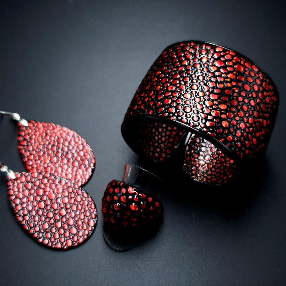 Jewelry Set Red Dragon Treasure Bracelet, Ring, and Earrings Jewelry Set SweetyBijou Jewelry Default Title  