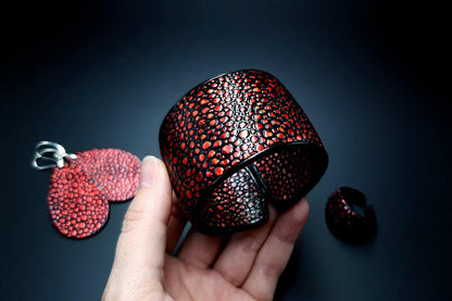 Jewelry Set Red Dragon Treasure Bracelet, Ring, and Earrings Jewelry Set SweetyBijou Jewelry   