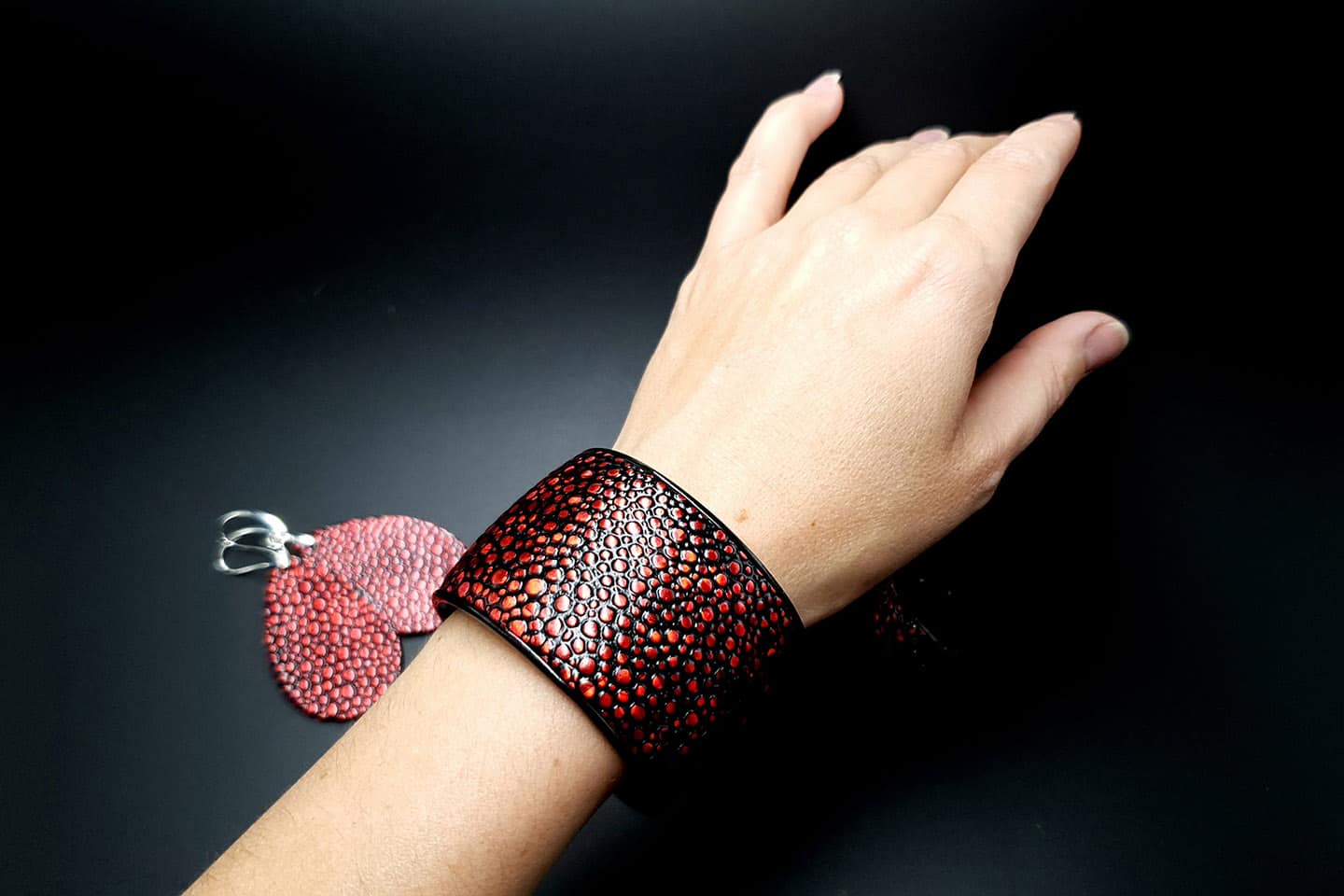 Jewelry Set Red Dragon Treasure Bracelet, Ring, and Earrings Jewelry Set SweetyBijou Jewelry   