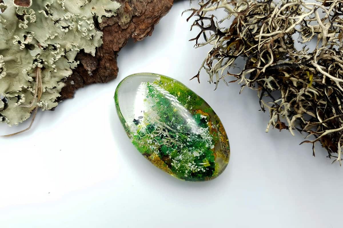 1 pcs UV Resin Faux Moss Agate Stone (Set #1) Cabochons SweetyBijou Cabochons   