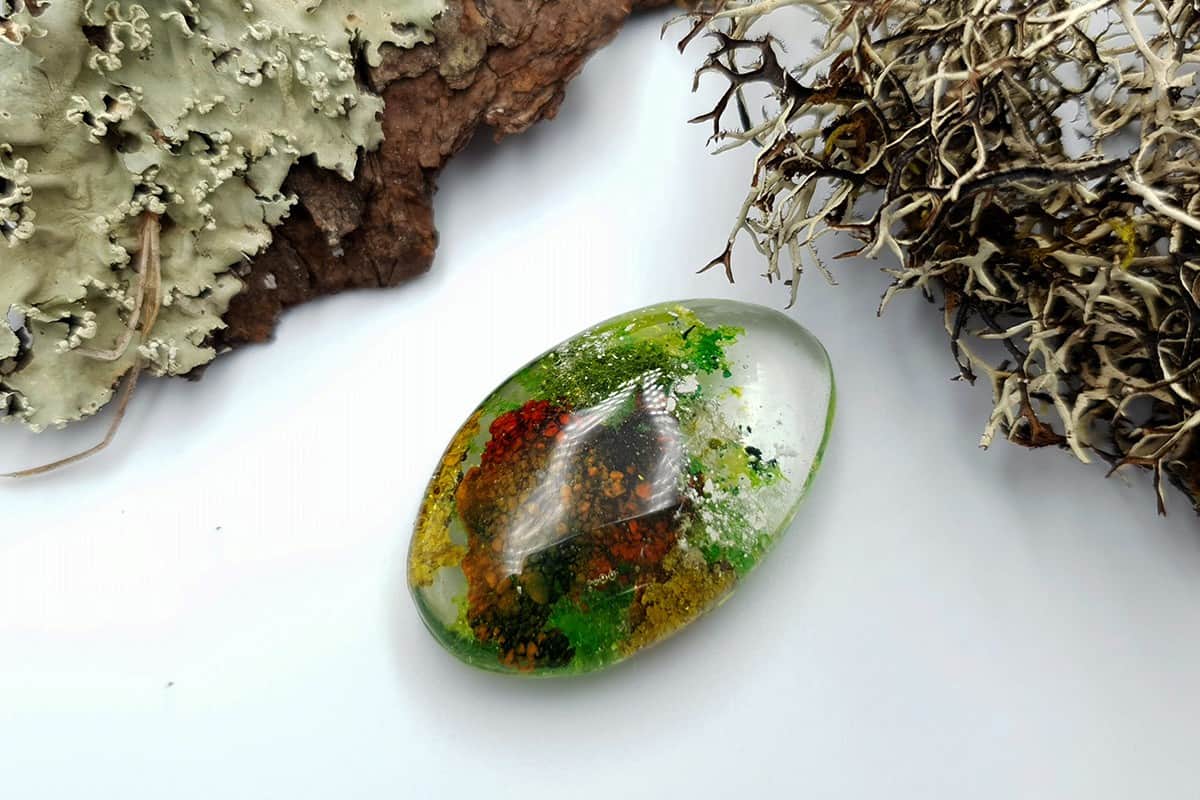 1 pcs UV Resin Faux Moss Agate Stone (Set #1) Cabochons SweetyBijou Cabochons   