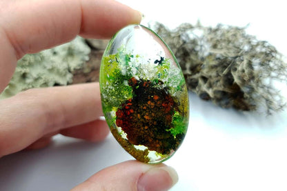 1 pcs UV Resin Faux Moss Agate Stone (Set #1) Cabochons SweetyBijou Cabochons   
