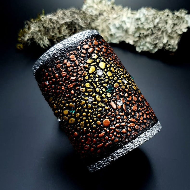 Wide Bracelet Cuff River Stones Bracelet SweetyBijou Jewelry Default Title  