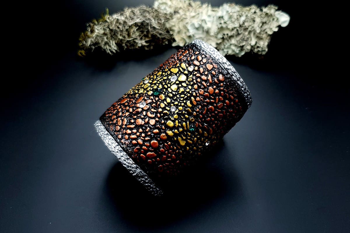 Wide Bracelet Cuff River Stones Bracelet SweetyBijou Jewelry   