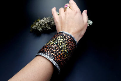 Wide Bracelet Cuff River Stones Bracelet SweetyBijou Jewelry   