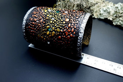 Wide Bracelet Cuff River Stones Bracelet SweetyBijou Jewelry   