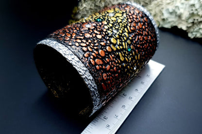 Wide Bracelet Cuff River Stones Bracelet SweetyBijou Jewelry   