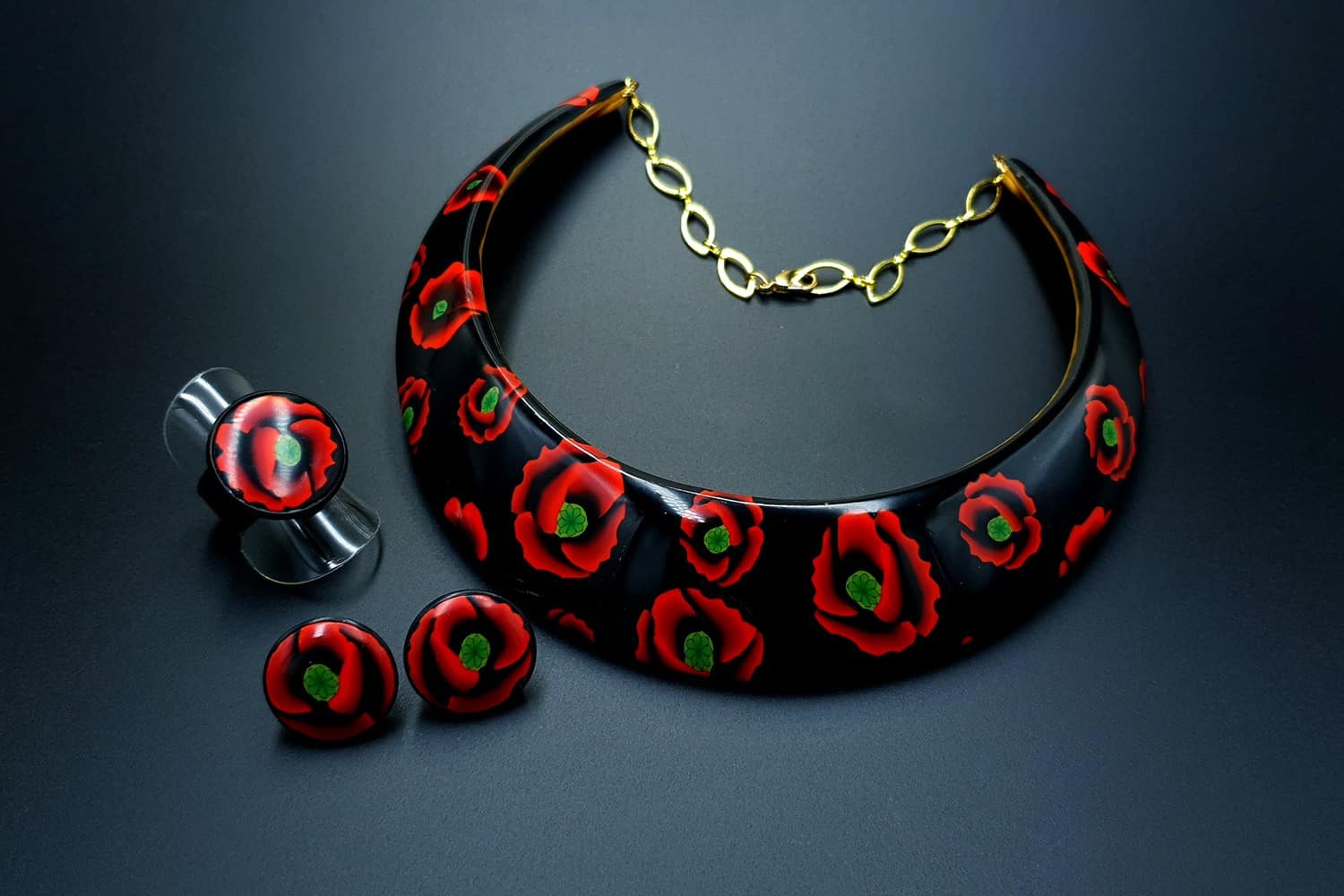 "Poppies Field" Jewelry Set (2102)