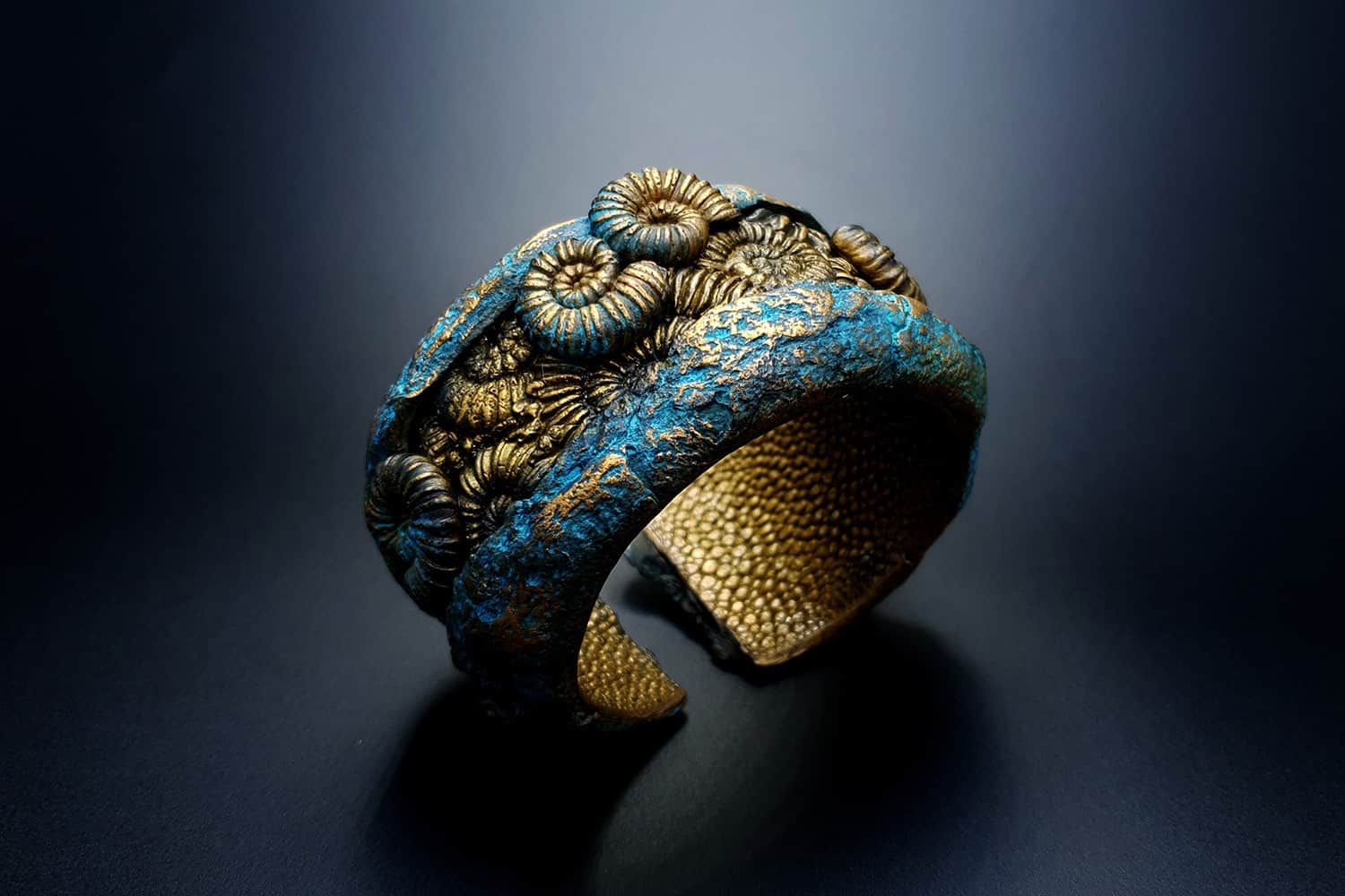 Fossilized Treasure Bracelet Cuff #1673