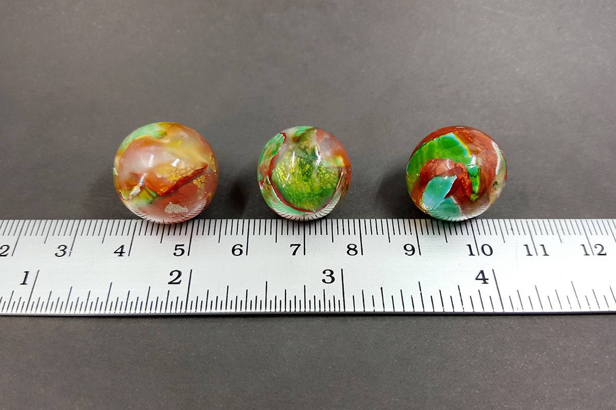3 pcs Handmade Beads from Polymer Clay (7644)
