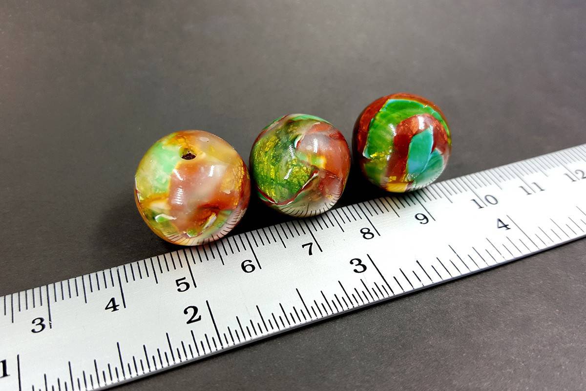 3 pcs Handmade Beads from Polymer Clay (7645)