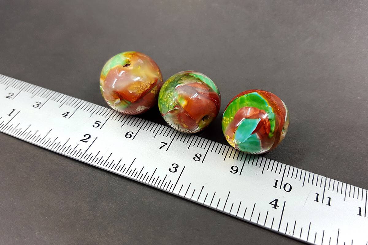 3 pcs Handmade Beads from Polymer Clay (7646)