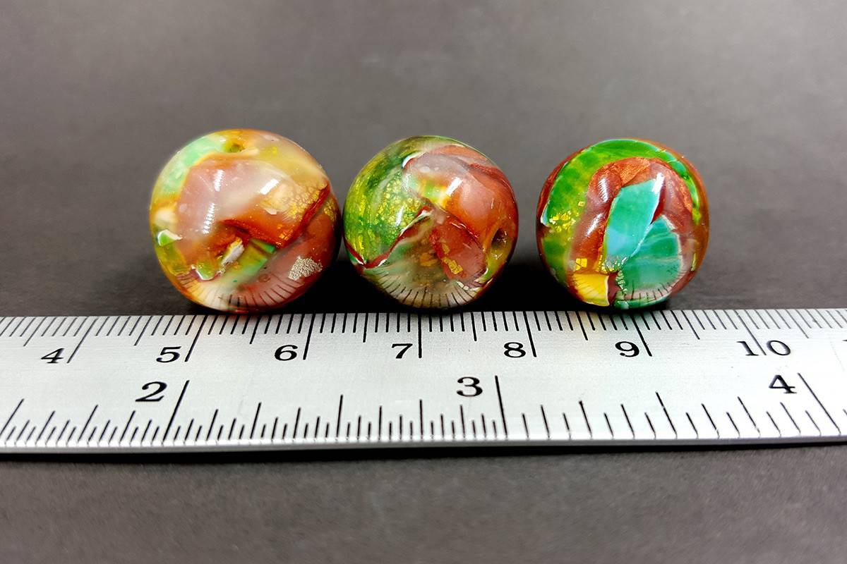 3 pcs Handmade Beads from Polymer Clay (7647)