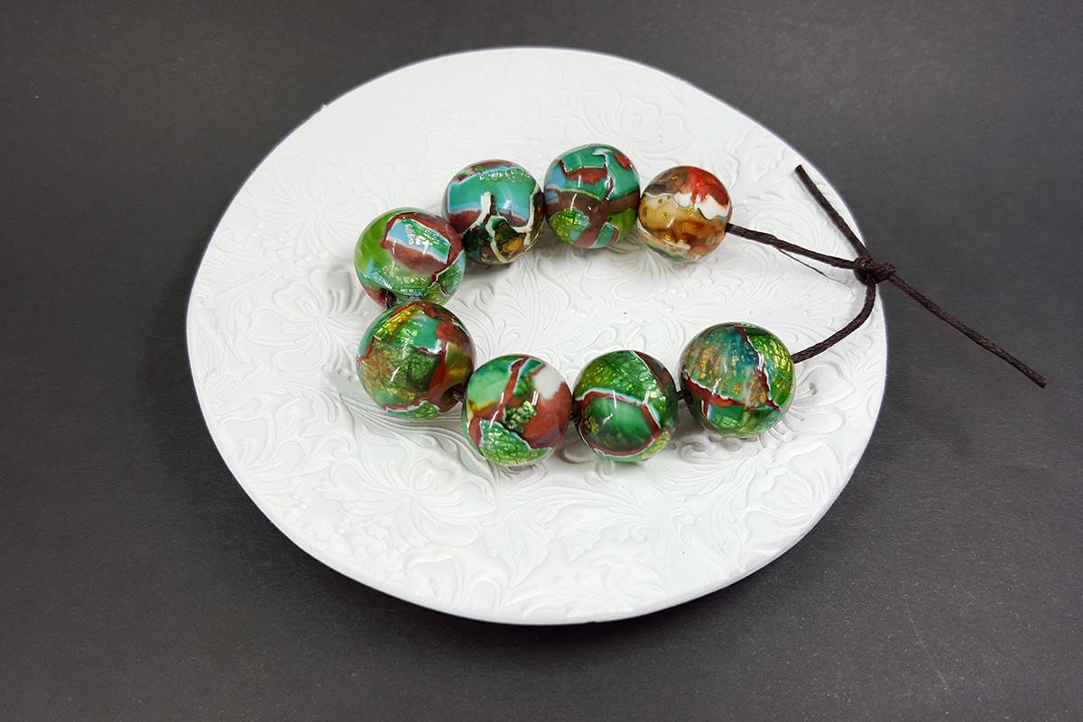8 pcs Jade Sanded & Polished Beads (Polymer Clay) (7632)