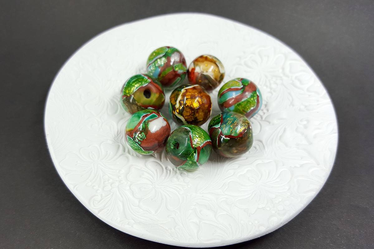 8 pcs Jade Sanded & Polished Beads (Polymer Clay) (7633)