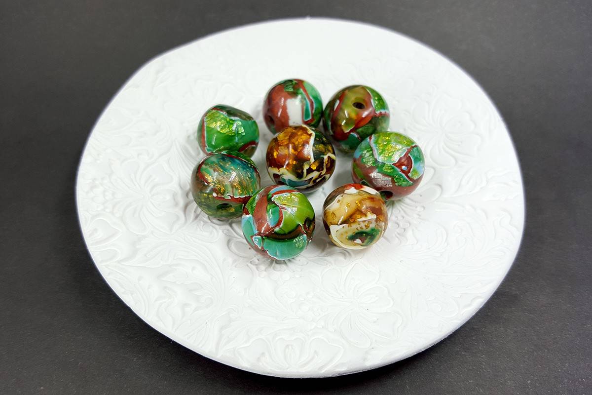 8 pcs Jade Sanded & Polished Beads (Polymer Clay) (7634)