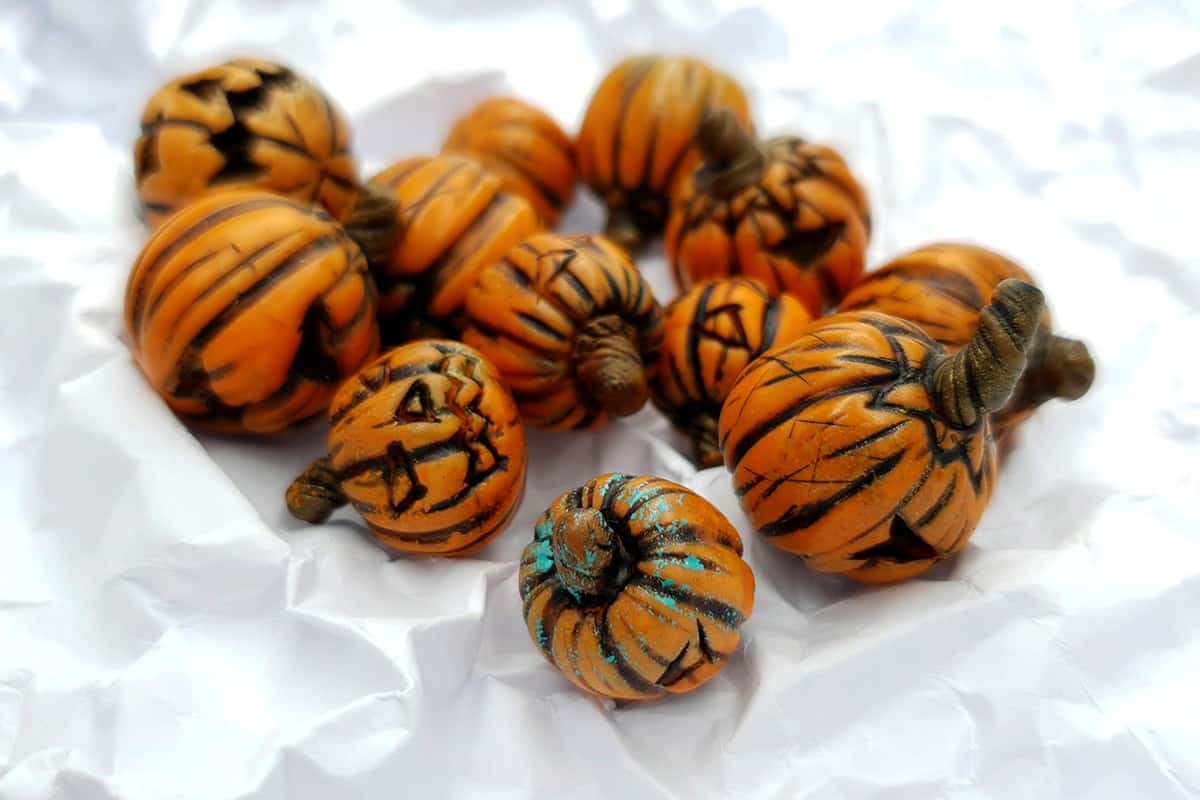Set of 9 halloween beads from polymer clay (6891)