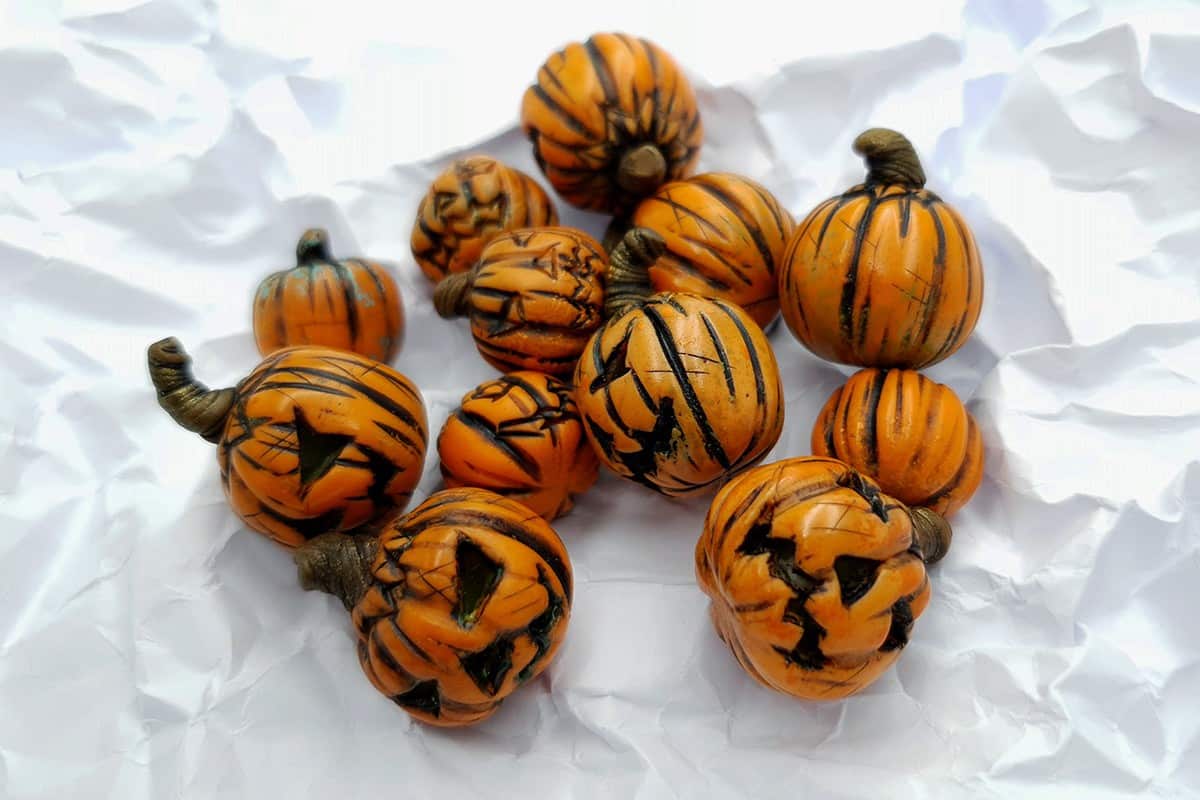 Set of 9 halloween beads from polymer clay #6892