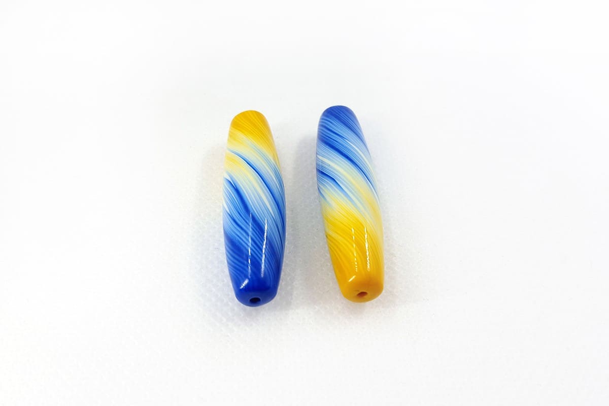 2 Stretched Beads by Millefiori Technique (6962)
