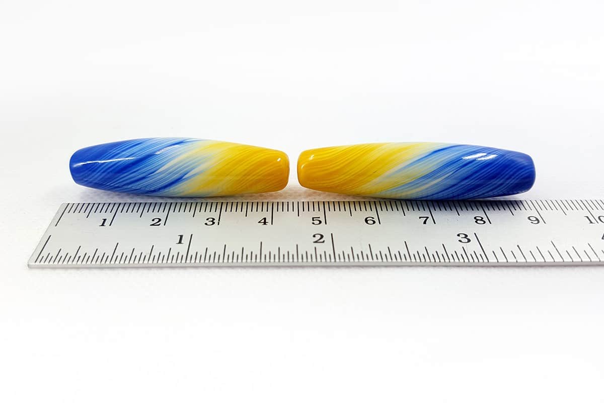 2 Stretched Beads by Millefiori Technique (6963)