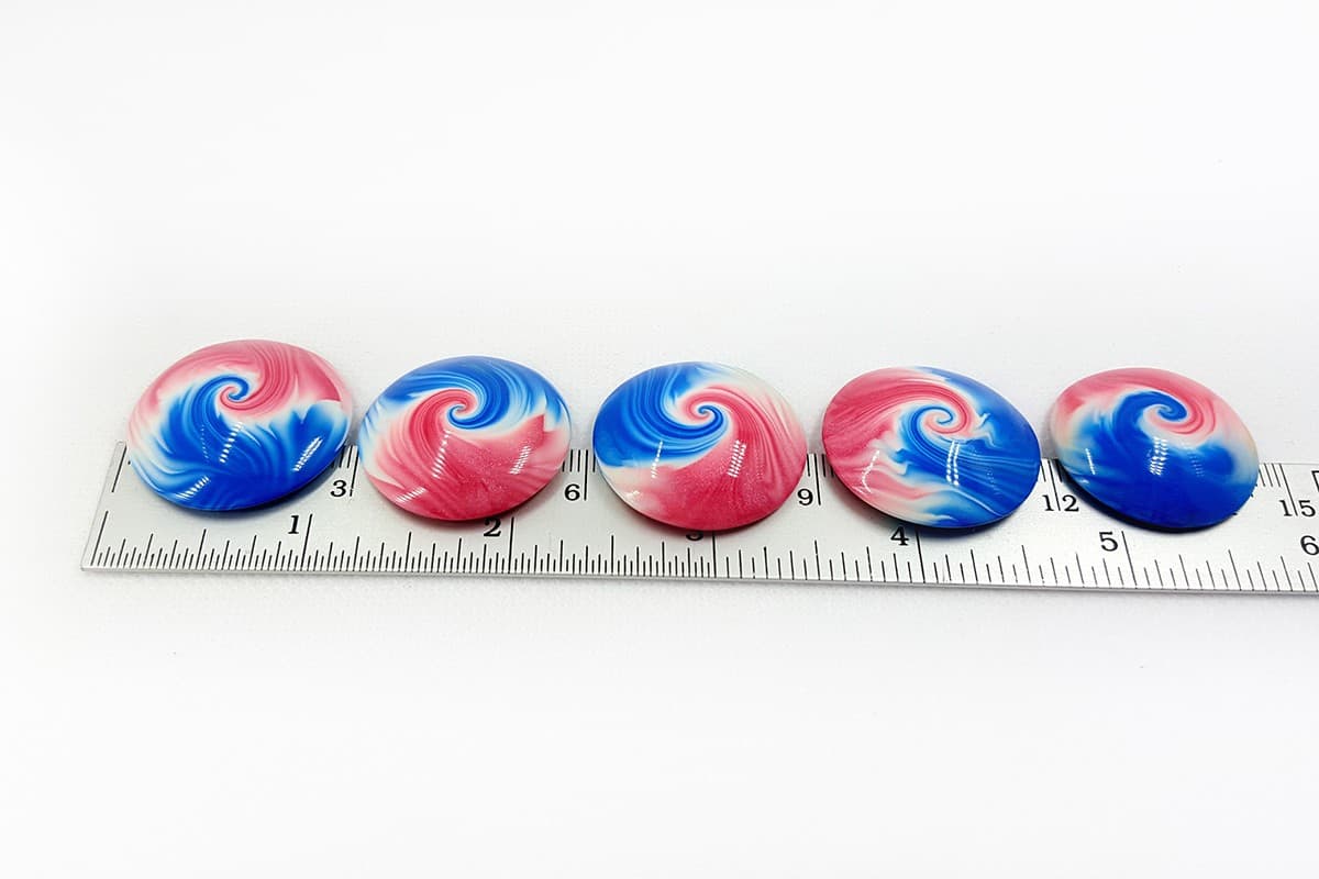 5 Cabochons Beads by Millefiori Technique (7014)