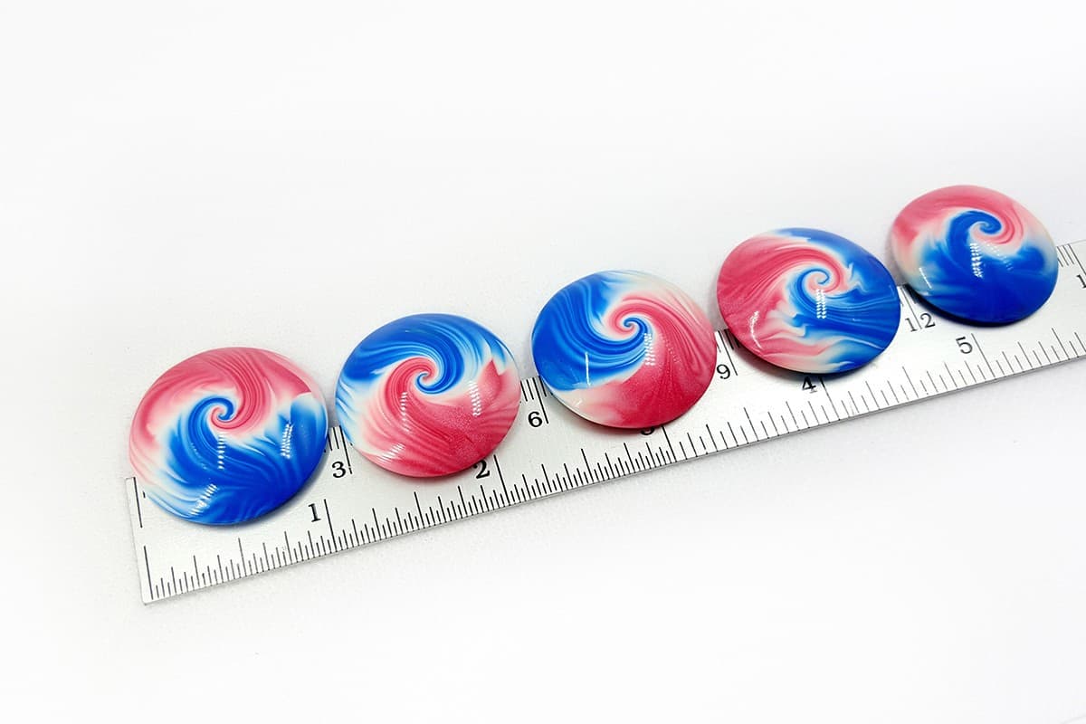 5 Cabochons Beads by Millefiori Technique (7015)