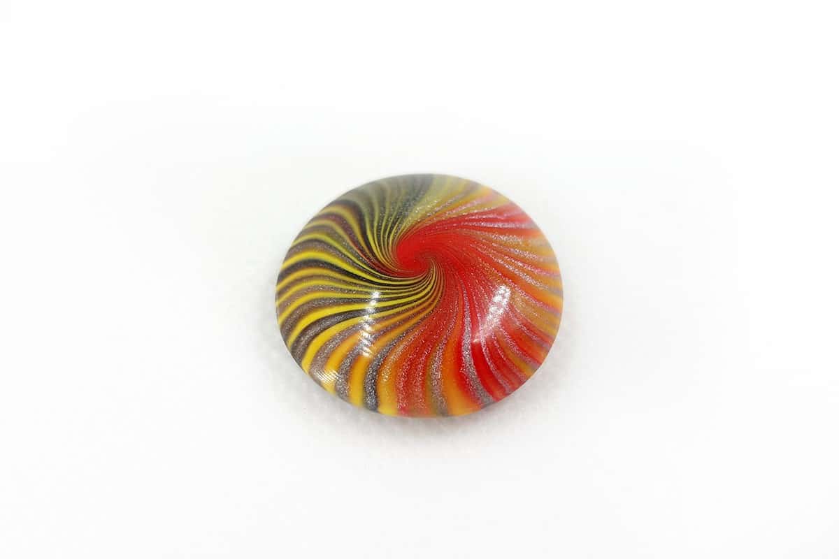 Cabochon Bead by Millefiori Technique, Polymer Clay (7135)