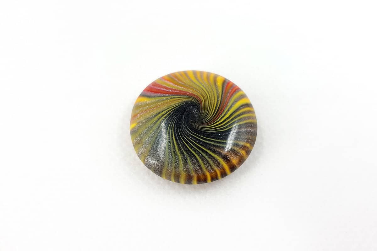 Cabochon Bead by Millefiori Technique, Polymer Clay (7136)