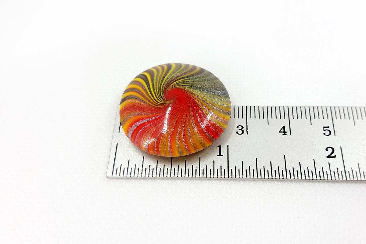 Cabochon Bead by Millefiori Technique, Polymer Clay (7137)