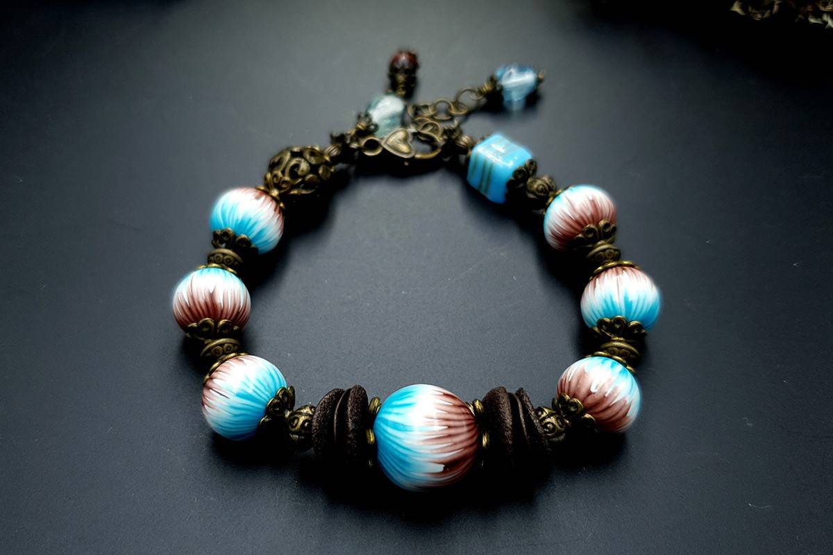 Bracelet from Polymer Clay in Millefiori Technique #8444
