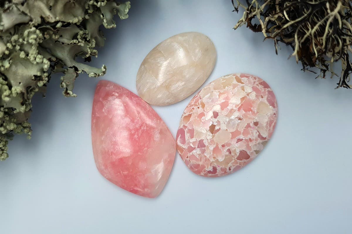 3 pcs Faux Pink Stones from Polymer Clay (Set #9) (8147)