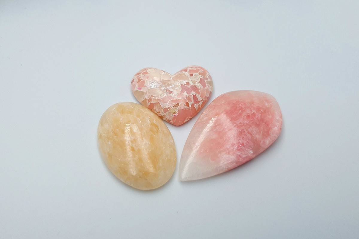 3 pcs Faux Pink Stones from Polymer Clay (Set #10) (8179)