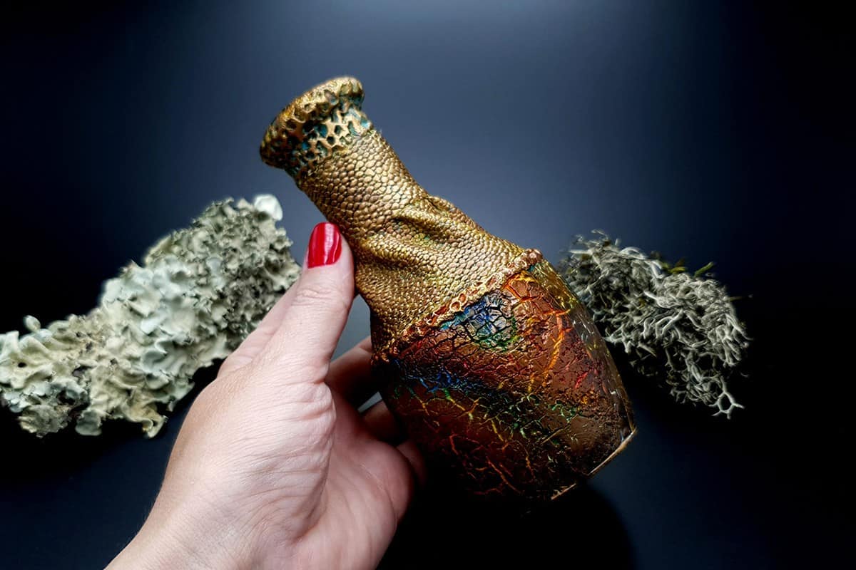 Polymer Clay Vase The Dragon's Treasure (9217)