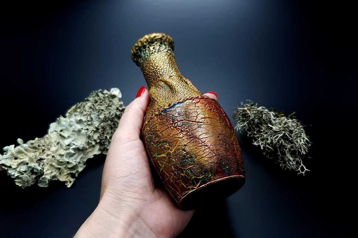 Polymer Clay Vase The Dragon's Treasure (9222)