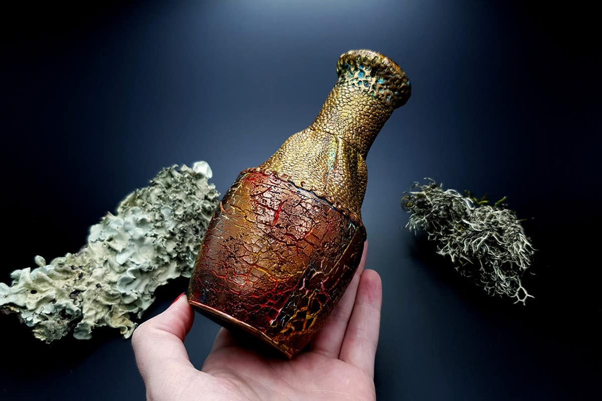 Polymer Clay Vase The Dragon's Treasure (9227)