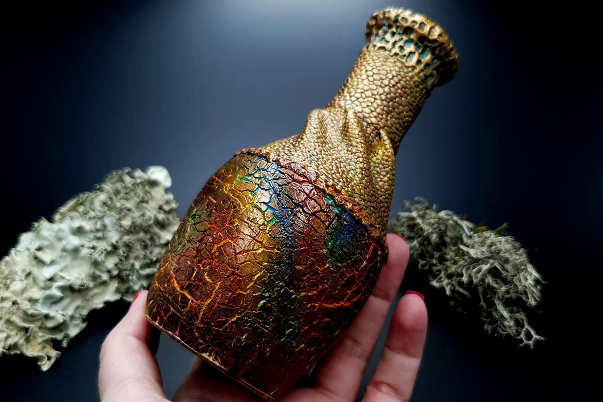Polymer Clay Vase The Dragon's Treasure (9237)