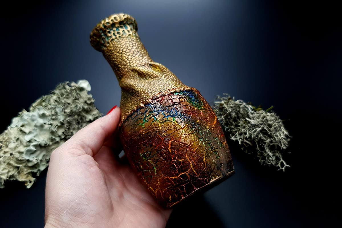 Polymer Clay Vase The Dragon's Treasure (9245)