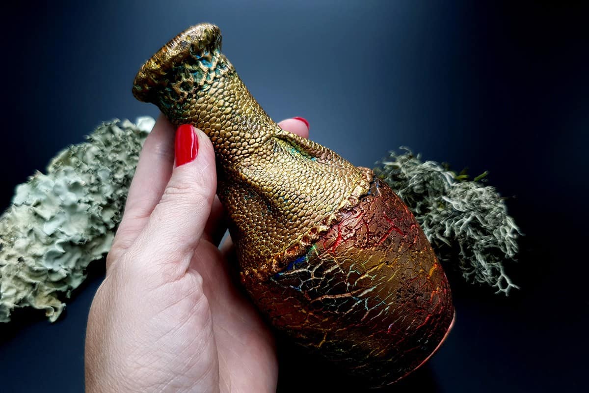 Polymer Clay Vase The Dragon's Treasure (9251)